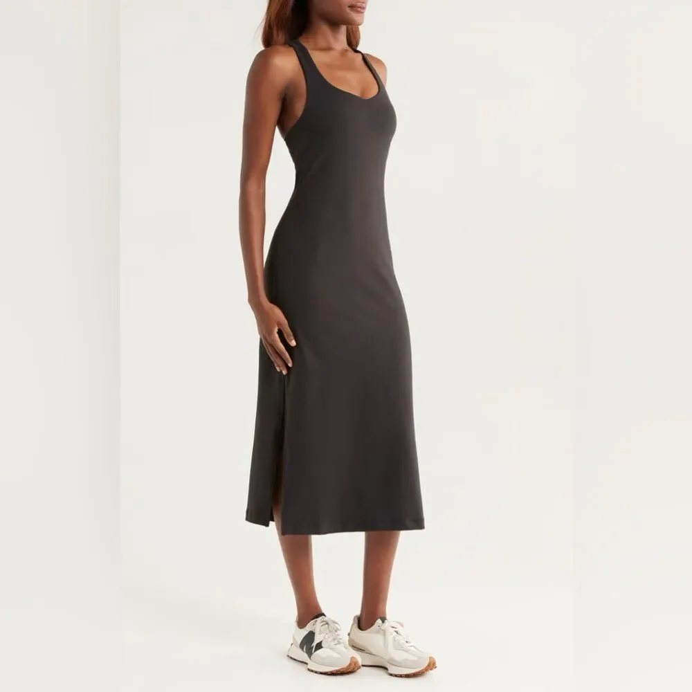 Vuori Halo Racerback Midi Tank Dress Size Large in Black